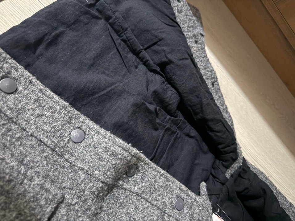 Düğmeli Gri Yün Erkek Çocuk Kabanı - Görsel 3