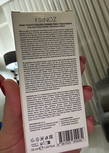 Sinoz SPF50 Renk Düzeltici Güneş Kremi - Görsel 4