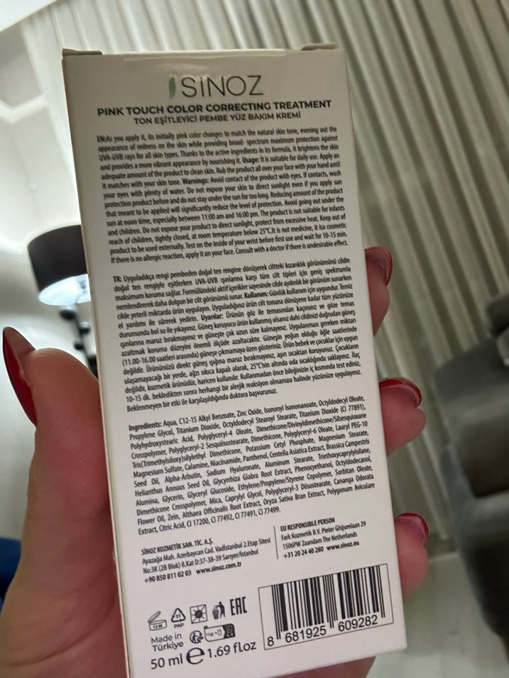 Sinoz SPF50 Renk Düzeltici Güneş Kremi - Görsel 4