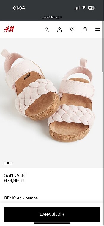 Hm toz pembe sandalet