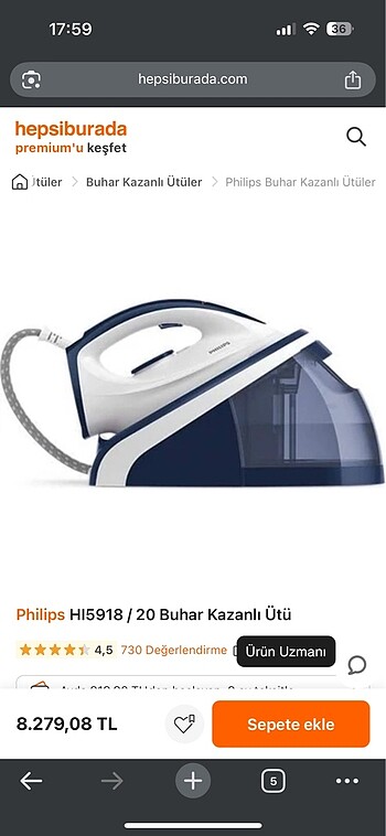 Philips kazanlı ütü