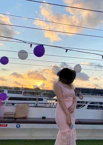 Pembe Kalın Askılı Uzun Abiye Elbise - Görsel 2