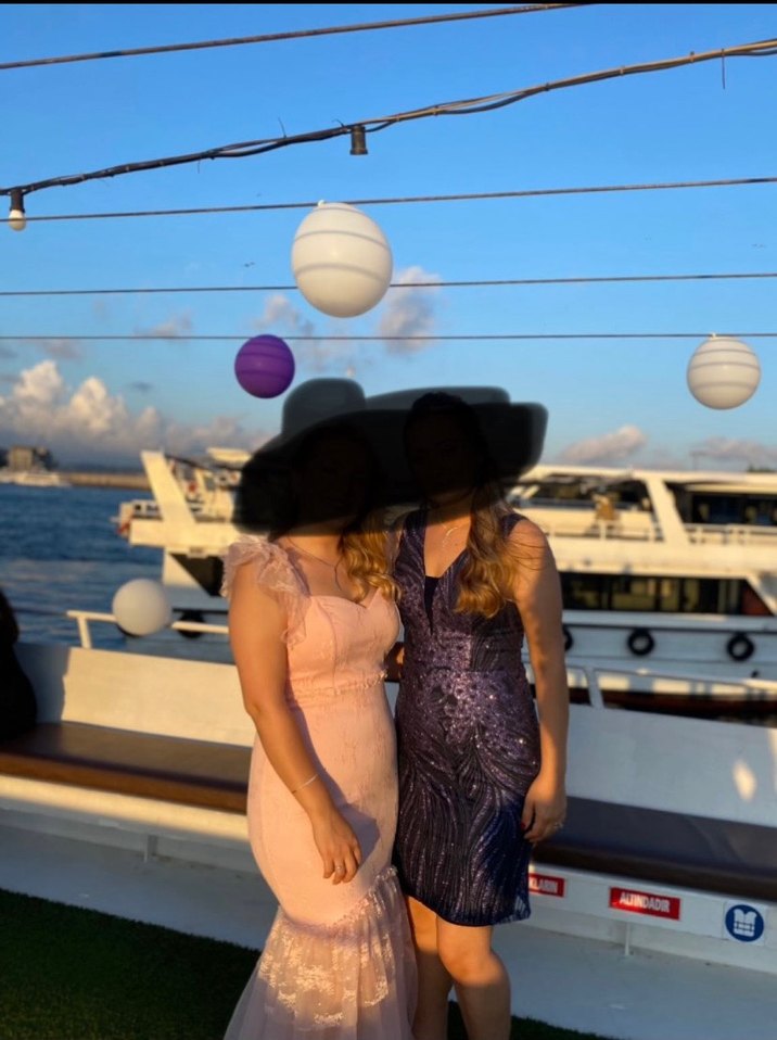 Pembe Kalın Askılı Uzun Abiye Elbise - Görsel 4