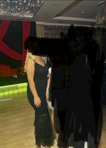 Diğer Siyah V Yaka Uzun Drapeli Kadın Elbise