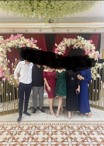 Bordo Kayık Yaka Modern Kalem Elbise - Görsel 3