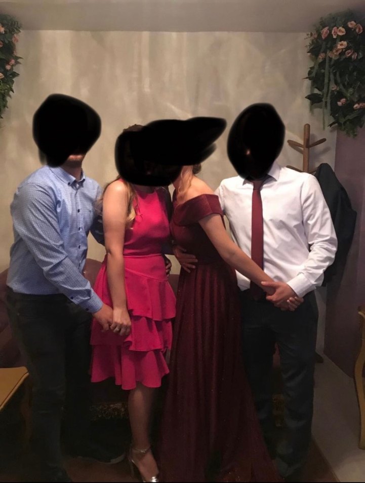 Fuşya kat kat abiye elbise - Görsel 3