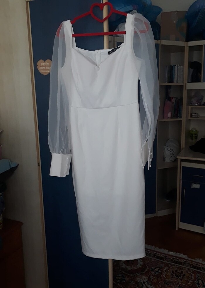 Beyaz nikah elbisesi - Görsel 3