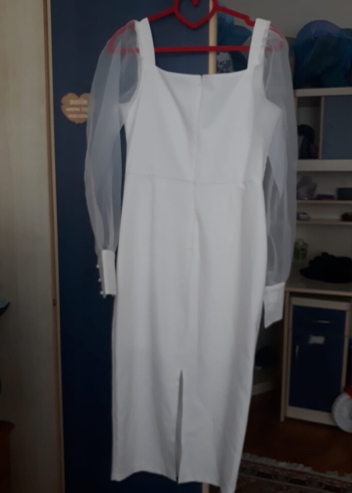 Beyaz nikah elbisesi - Görsel 4