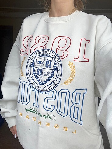 Bershka Beyaz bershka sweat oversize