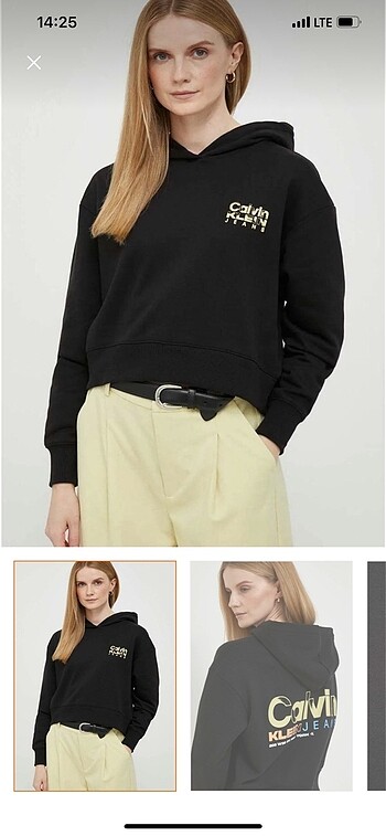Calvin Klein Calvin Klein Siyah Crop Sweatshirt
