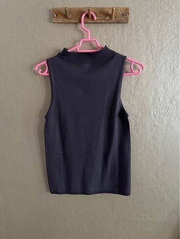 Kolsuz triko dik yaka bluz - Görsel 3