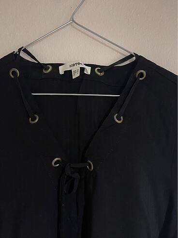 Siyah ince tunik bluz - Görsel 2