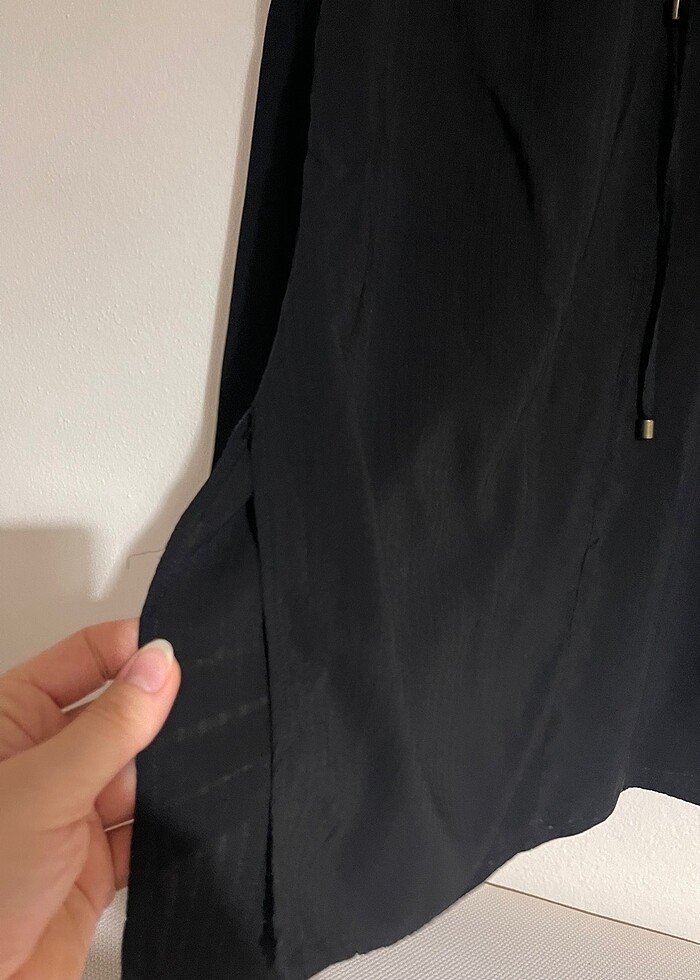 Siyah ince tunik bluz - Görsel 3
