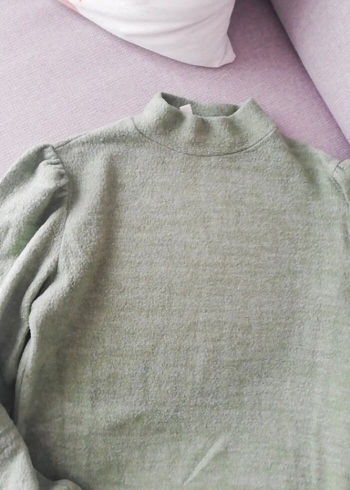 Yeşil kazak koton - Görsel 3