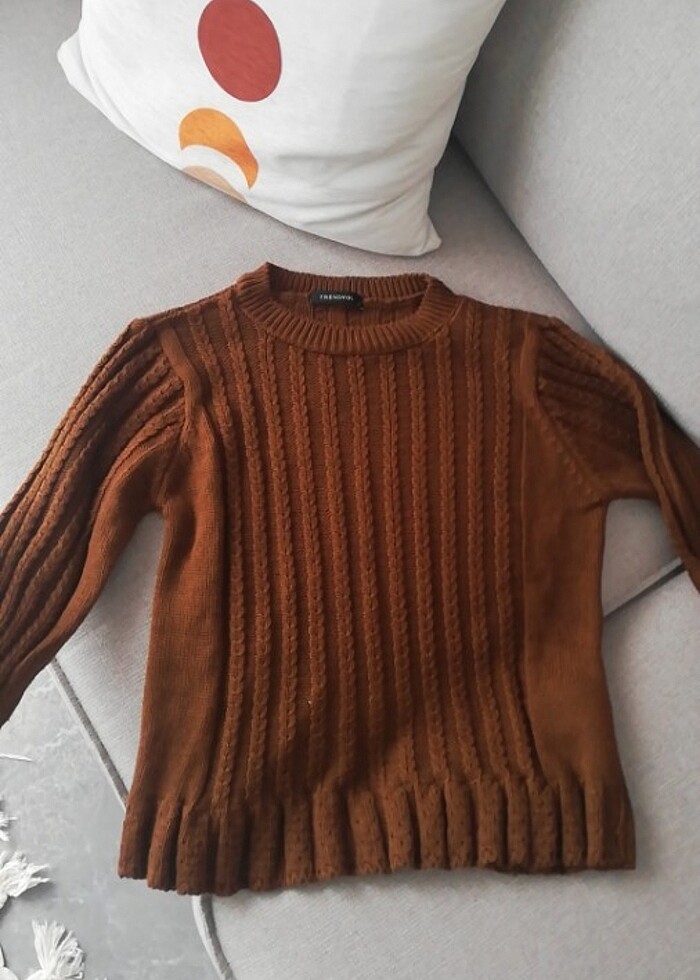 Trendyol trendyolmilla kazak kahverengi  - Görsel 2