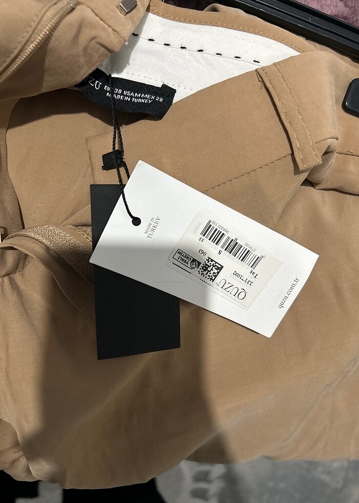 Piliseli camel bol pantolon - Görsel 4