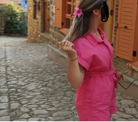 Fuşya pembe tulum