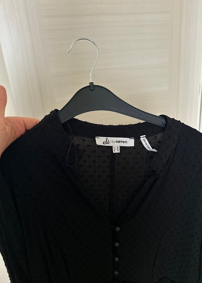 Bürümcük elbise siyah bol - Görsel 3