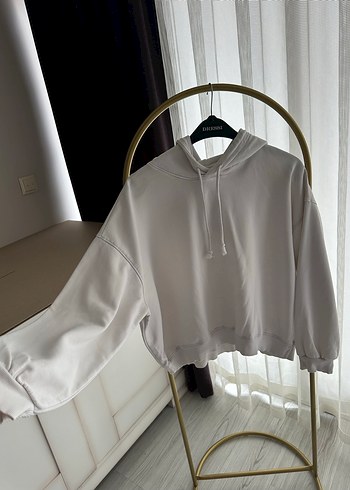 l Beden beyaz Renk H&M L beden kısa kapşonlu sweat
