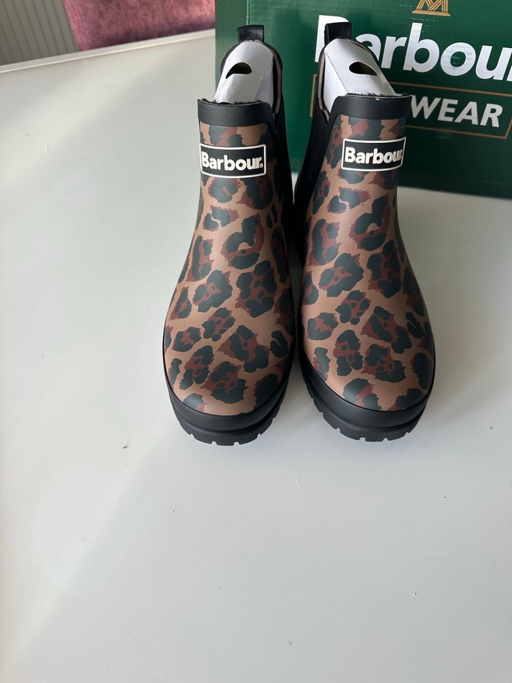 Barbour Leopar Desenli Kahverengi Blok Topuklu Bot - Görsel 5