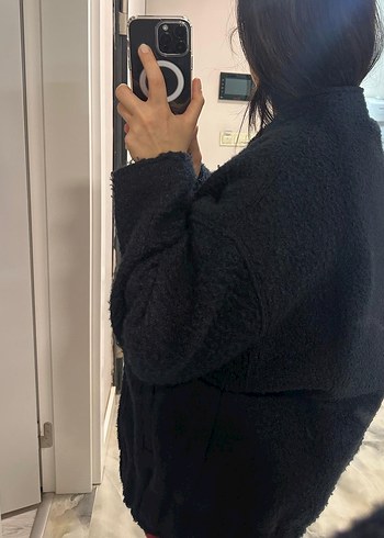 Zara L beden bürümcük lacivert ceket - Görsel 4