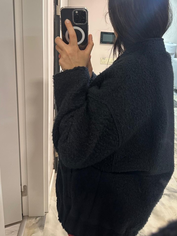 Zara L beden bürümcük lacivert ceket - Görsel 4