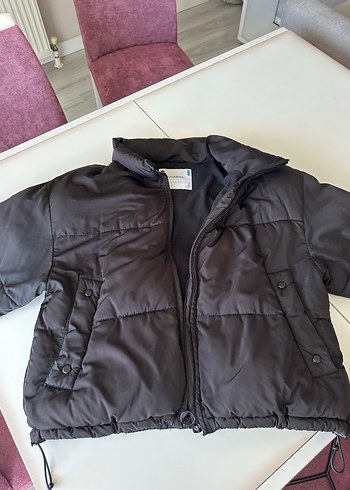 Pullbear Siyah Düğmeli Kadın Mont - Görsel 7