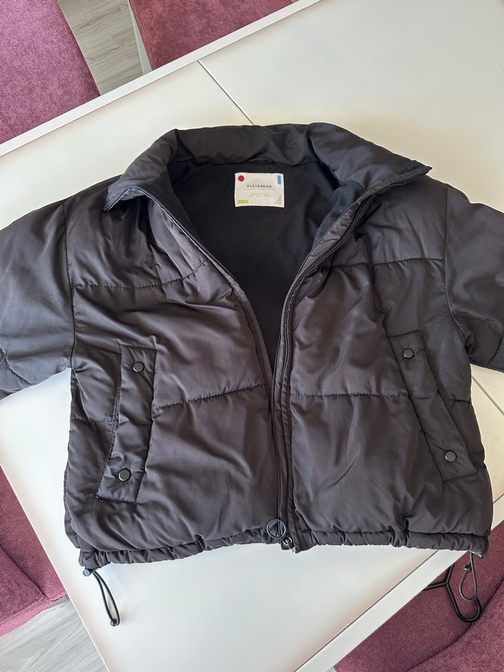 Pullbear Siyah Düğmeli Kadın Mont - Görsel 5