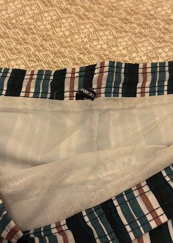 Çizgili Pilili Kadın Mini Şort - Görsel 2