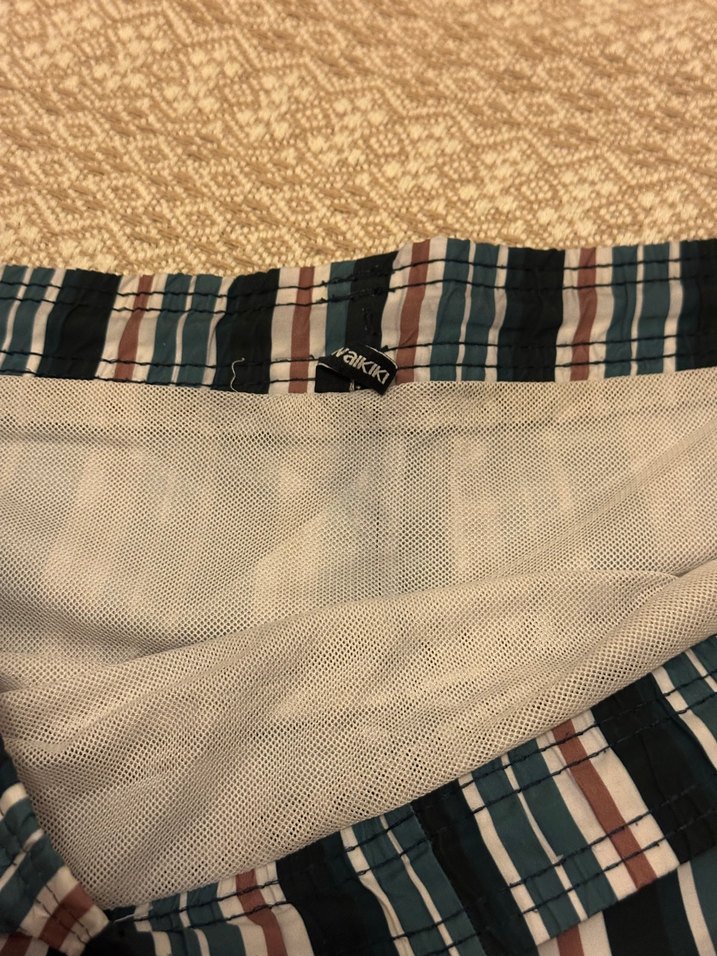 Çizgili Pilili Kadın Mini Şort - Görsel 2