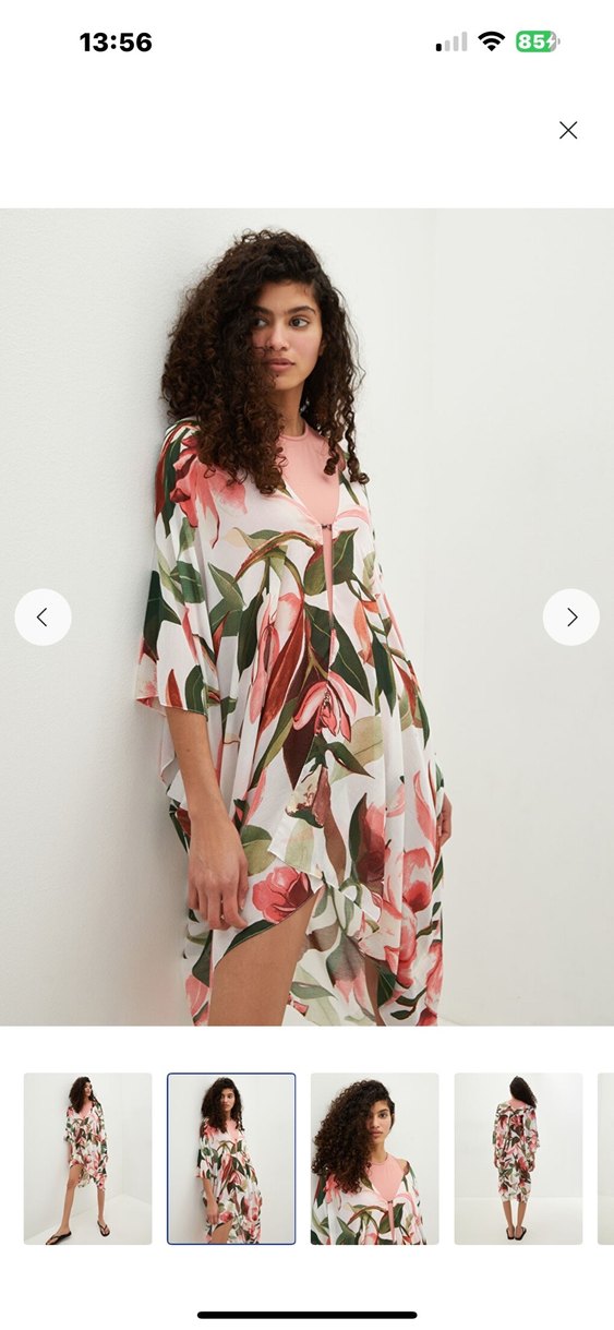 Pembe Desenli Bohem Mini Tunik pareo lc waikikiki standart beden - Görsel 2