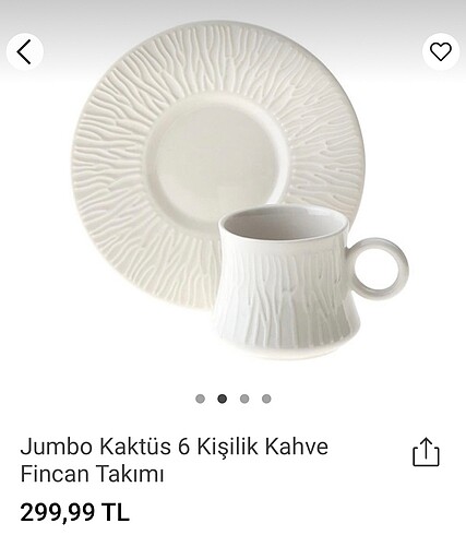 Jumbo kaktüs fincan takımı yeni kutulu