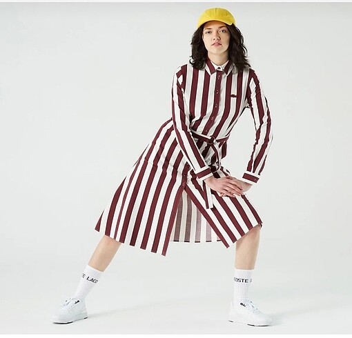 Lacoste 40 beden bordo gömlek elbise yeni etiketli