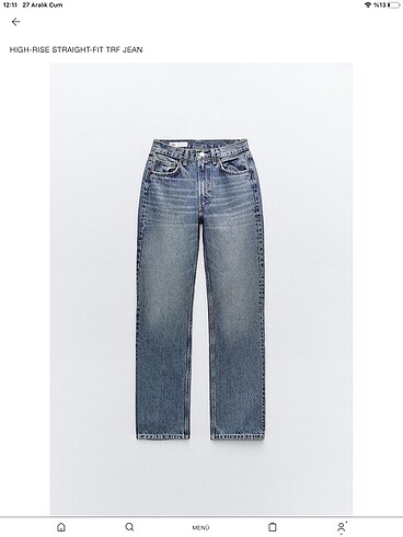 Zara yüksek bel straight jean