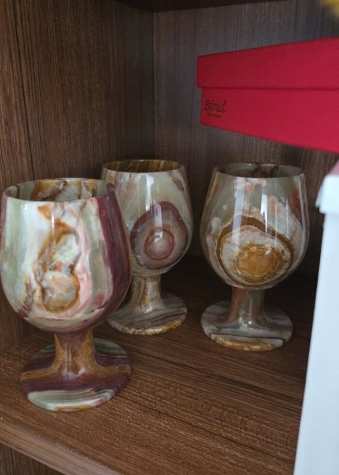 Gerçek mermer şarap kadehi - Görsel 2