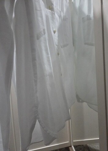 Mavi marka keten gömlek - Görsel 3