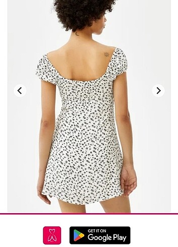 Bershka berhska siyah beyaz mini elbise