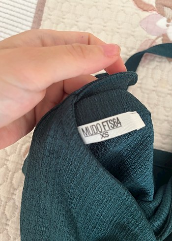 İnce Askılı petrol yeşili Midi Elbise - Görsel 7