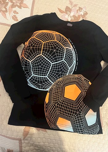 Erkek Çocuk Siyah Baskılı uzun kol tişört - Görsel 2