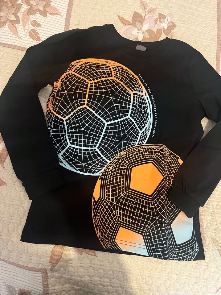 Erkek Çocuk Siyah Baskılı uzun kol tişört - Görsel 2