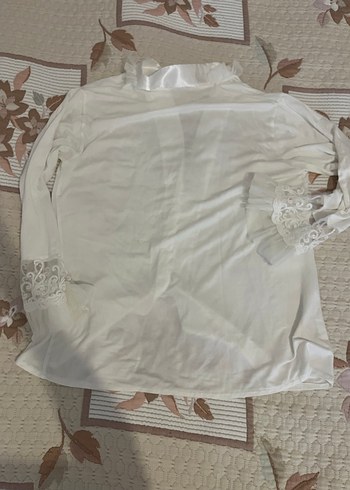 Uzun Kollu Beyaz Kadın Pijama Takımı - Görsel 3