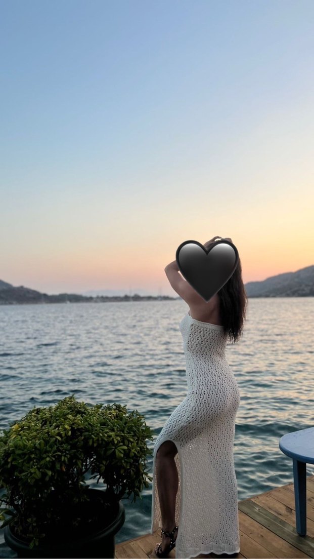 Örgü Straplez Uzun Beyaz Elbise - Görsel 4