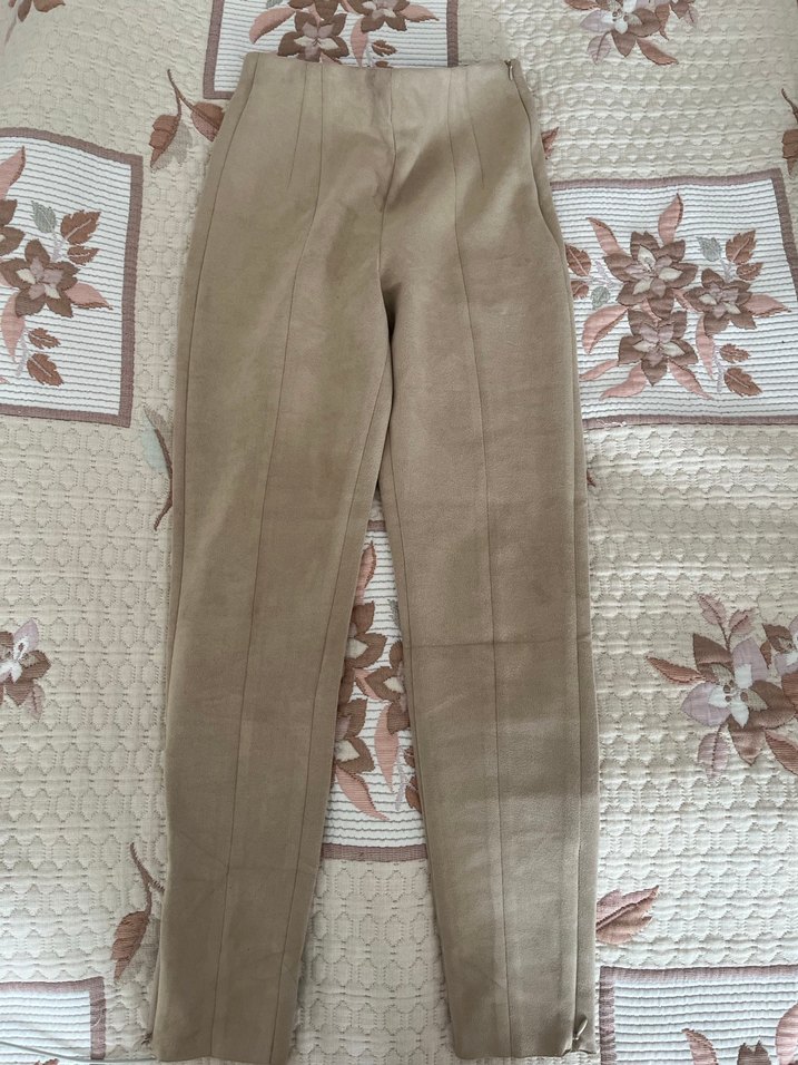 Bej Süet tayt - Görsel 3