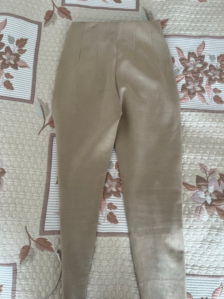 Bej Süet tayt - Görsel 5