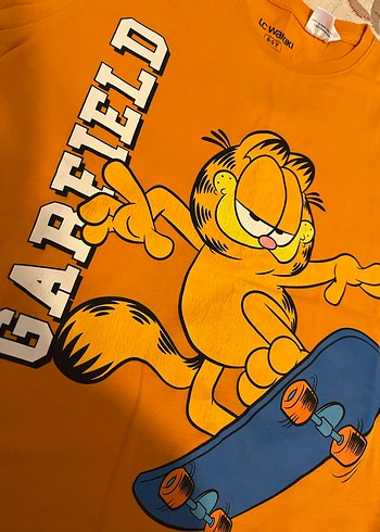 Turuncu Garfield Baskılı Erkek çocuj Tişört - Görsel 4