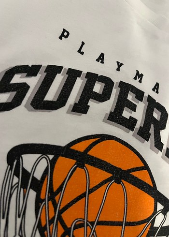 Beyaz Baskılı Pamuklu Erkek çocuk Tişört - Görsel 5