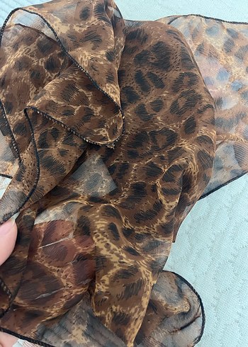 Kahverengi leopar Kadın Şal - Görsel 5