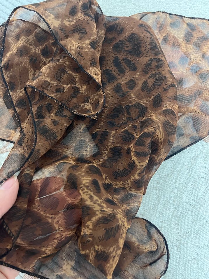 Kahverengi leopar Kadın Şal - Görsel 5