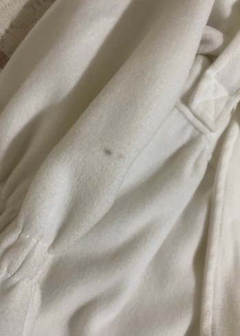 Düğmeli Beyaz Midi  Ceket mont - Görsel 6