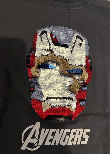 Erkek Çocuk Uzun Kollu Payetli Gri Tişört - Görsel 2